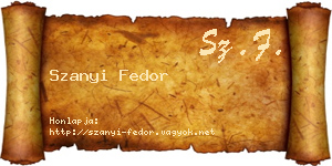 Szanyi Fedor névjegykártya
